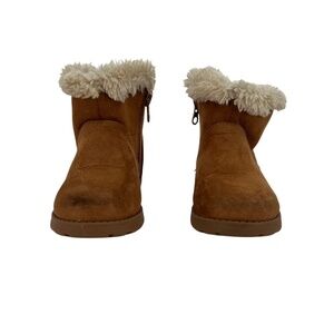 Cat & Jack Tan Faux Sherpa Lined Suede Boots Size 8 Toddler Girls